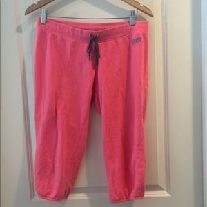 Soffe Pink Capri Sweatpants w/Drawstring elastic waistband/leg w/elastic size M